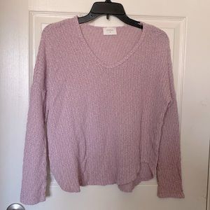 𝅺anthropologie Everly VNeck Pink Knit Long Sleeve Top Small